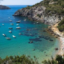 an hidden beach in the mediterranean sea
