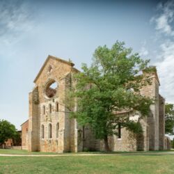 Cistercian convent built in the 12th-century, 30 km southwest of the city of Siena, Tuscany, Italy
