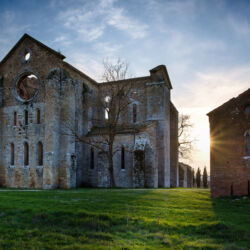 Gothic Cistercian style of Abbey of San Galgano province of Siena mear Chiusdino in Tuscany, Italy