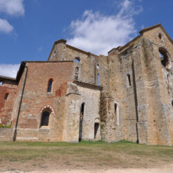 Ruins of Abbey of Saint Galgano Cistercian Monastery in Chiusdino, Italy