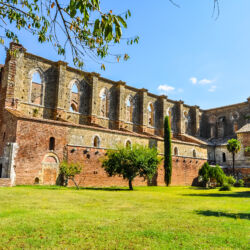 High dynamic range (HDR) Ruins of Abbey of Saint Galgano Cistercian Monastery in Chiusdino, Italy